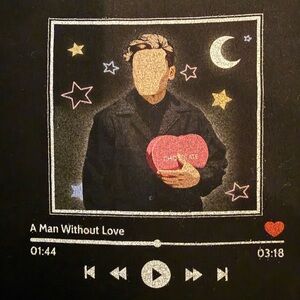 A man without love by the Moon and Knight Character Black T-Shirt Size 4XL